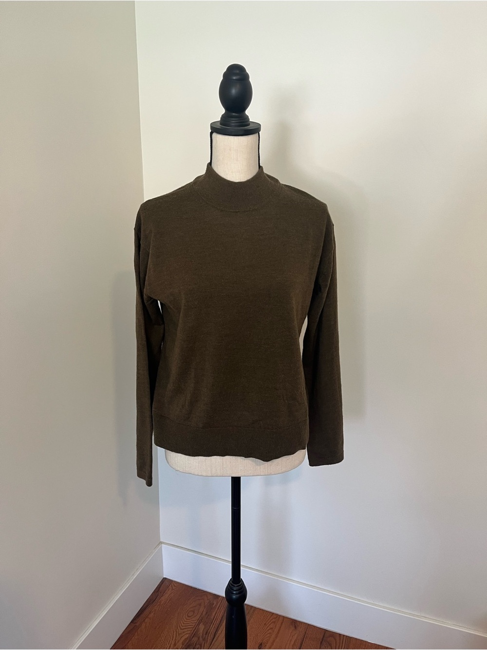 Banana Republic Olive Brown Mock Neck Wool Sweater